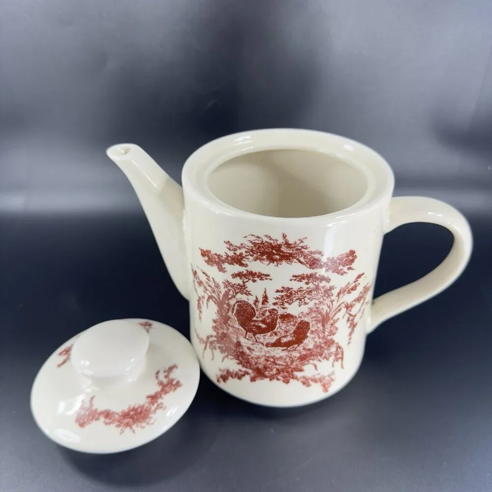 2002 California Pantry Teapot Rooster Chicken‎ Ceramic Carafe Classic Ceramics